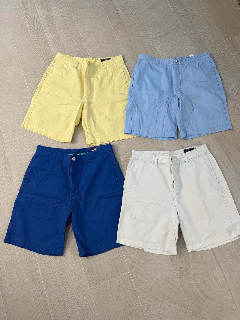 Bundle of 4 Vineyard Vines Breaker Chino Shorts - Yellow, Blue, White